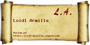 Loidl Armilla névjegykártya